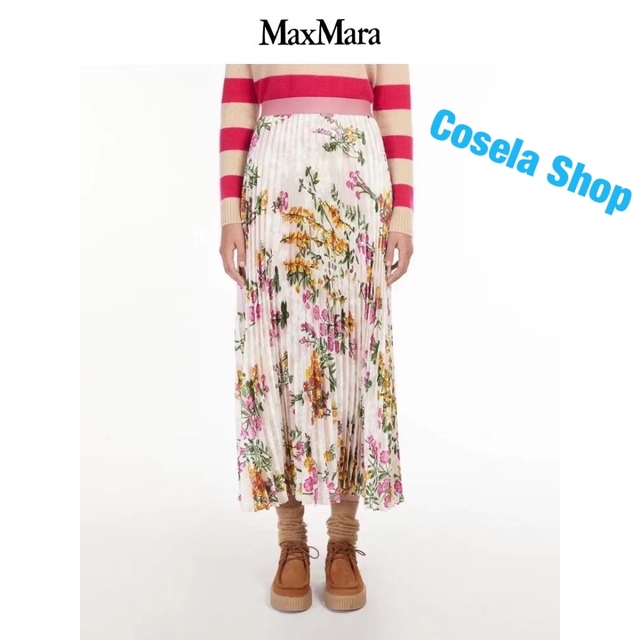 メール便指定可能 ❇️MaxMara23早春新作マックスマーラ花柄プリッツ