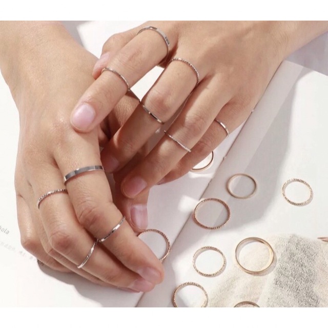 シルバー 10点セット♢リング♢指輪♢ピンキー♢韓国♢レディース♢BTS♢ レディースのアクセサリー(リング(指輪))の商品写真