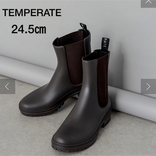 TEMPERATE レインブーツ　ダークブラウン　40(レインブーツ/長靴)