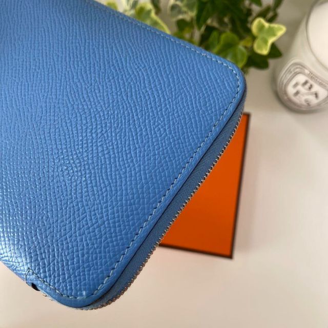HERMES アザップシルクインロング 長財布 ブルーパラダイス