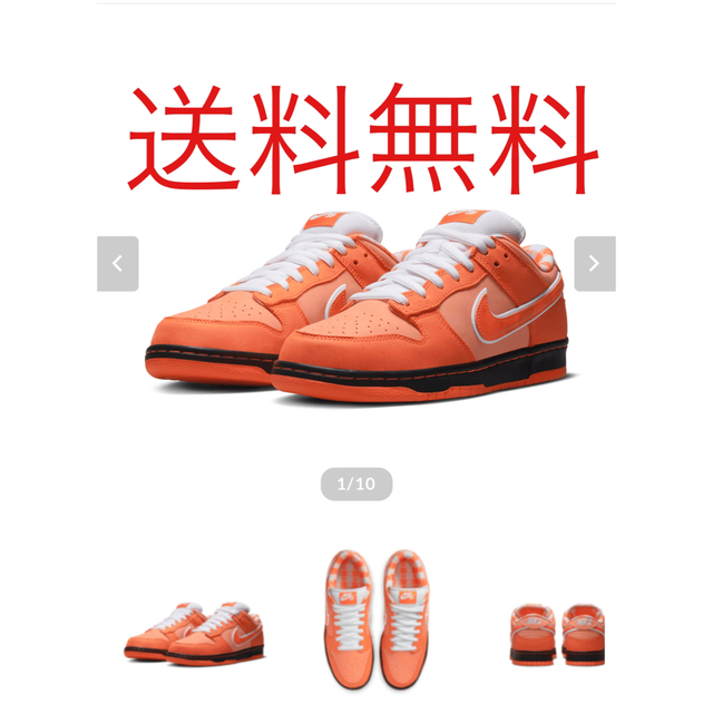 ローカット着脱タイプNIKE SB DUNK LOW Orange Lobster 送料無料