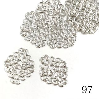 楕円透かしパーツ　シルバー　No.97   ハンドメイド(各種パーツ)