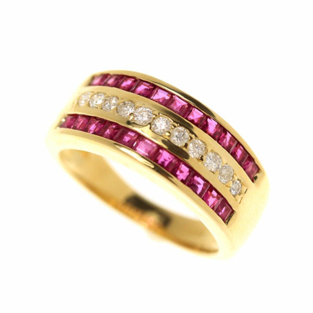 大切な ダイヤモンド0.24ct ルビー1.15ct リング・指輪 イエロー