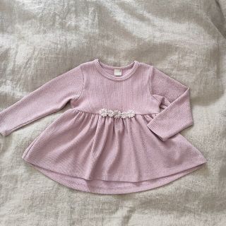 プティマイン(petit main)のプティマイン　ペプラムチュニック　ライトピンク　100　petit main(Tシャツ/カットソー)