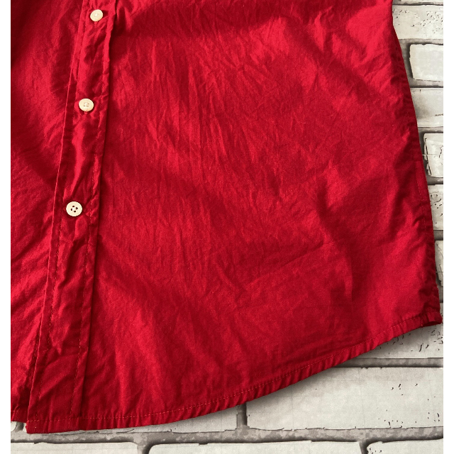 TOMMY HILFIGER(トミーヒルフィガー)のTOMMY HILFIGER 半袖BDシャツ カラーシャツ フラッグ刺繍 レッド メンズのトップス(シャツ)の商品写真