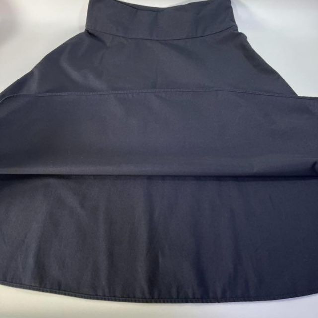 【美品・シルク混】マーガレットハウエル スカート フレア 綿絹 ブラック MHL