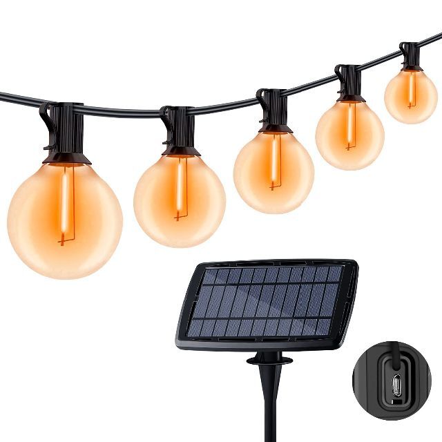 ソーラー充電およびUSB充電Cshare ソーラー LED ストリングライト イ2700ｋ電球材質