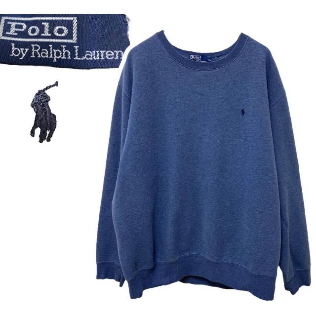 最高級品 90s POLO ラルフローレン ケーブルニットポロシャツ 刺繍ロゴ-