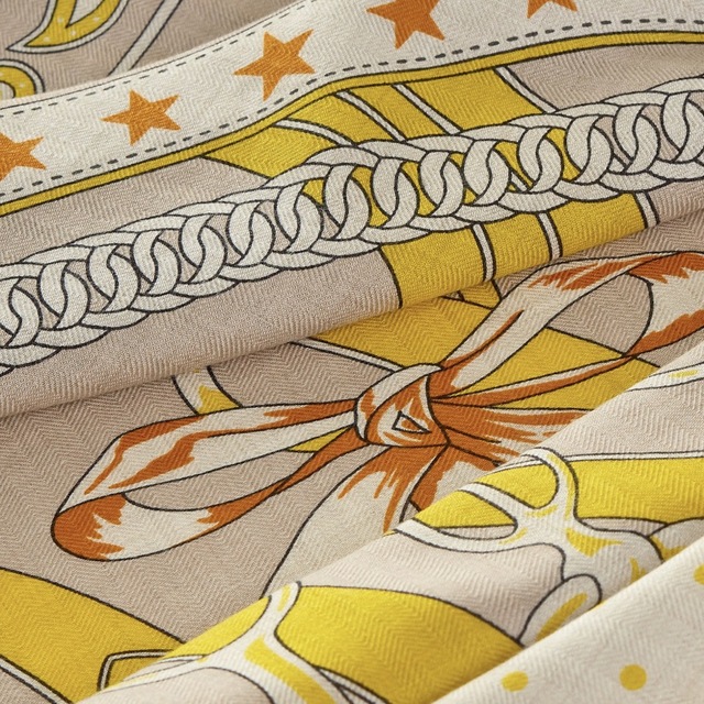 新品》HERMES カシミアシルク カシシル 2023ss 朝の散歩