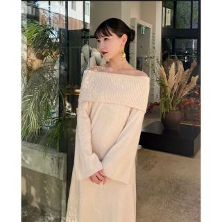 アメリヴィンテージ(Ameri VINTAGE)のAcka off shoulder knit one-piece(ロングワンピース/マキシワンピース)