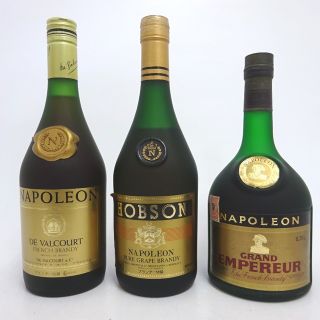 未開封★French Brandy【フレンチブランデー】 デヴァルコート/ホブソン/グランドエンペラー 3本セット 700ml【中古】(ブランデー)