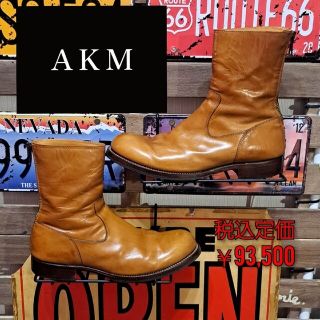 エイケイエム(AKM)の【定価￥93,500】AKM カウレザー　バックジップ　ブーツ　サイズ3(ブーツ)