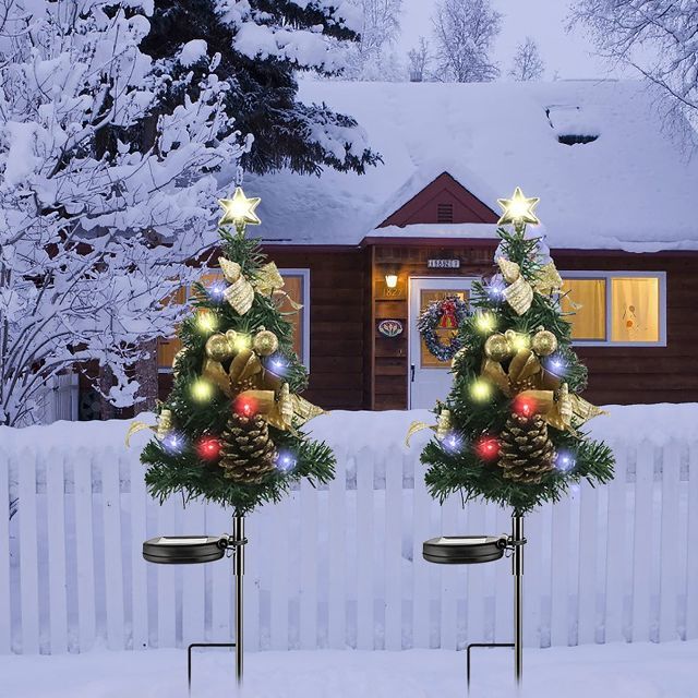 LUNPEAR クリスマスツリー ライト 65cm ガーデンライト2本セット 埋