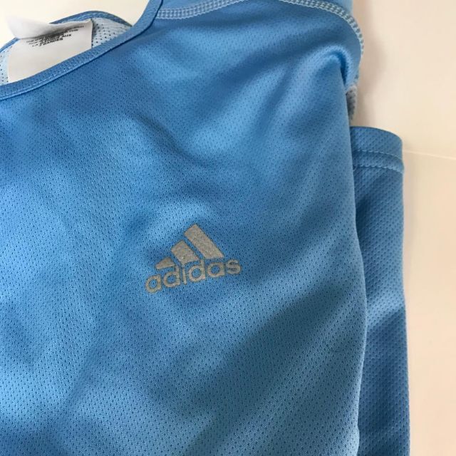 adidas(アディダス)のadidas　アディダス 　スポーツウェア　シャツ　Lサイズ 　青色系　古着 メンズのトップス(Tシャツ/カットソー(七分/長袖))の商品写真