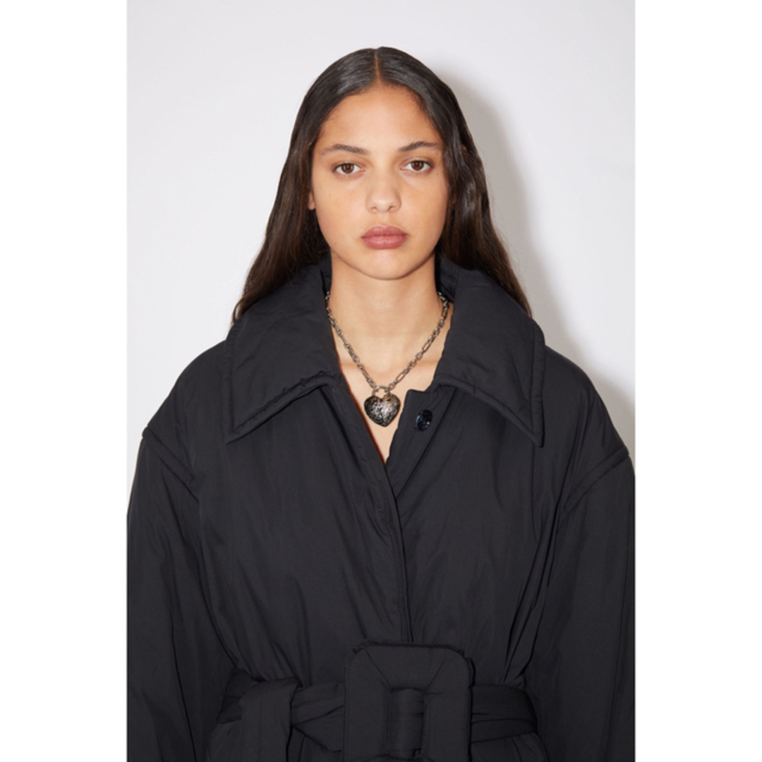 23AW Acne Studios ベルト付きパデッドコート ブラック-