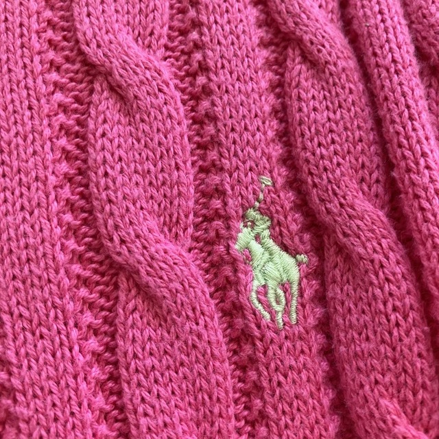 POLO RALPH LAUREN(ポロラルフローレン)のPOLO Ralph Lauren ぺプラムカーディガン　ニット　フリル　130 キッズ/ベビー/マタニティのキッズ服女の子用(90cm~)(カーディガン)の商品写真