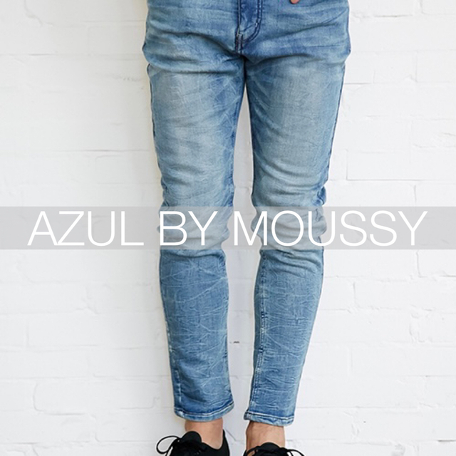 AZUL by moussy(アズールバイマウジー)の【AZUL BY MOUSSY】ドビーデニムスキニーパンツ メンズのパンツ(デニム/ジーンズ)の商品写真