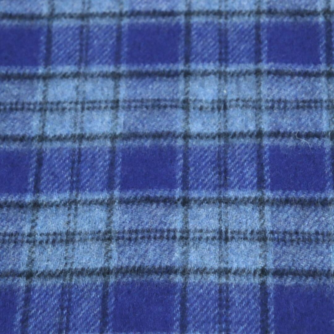 極美品◆LOUIS VUITTON ルイヴィトン M73449 エシャルプ ダミエ タータン ロゴ刺繍入り カシミヤ100% マフラー ネイビー 英国製 箱付き 6