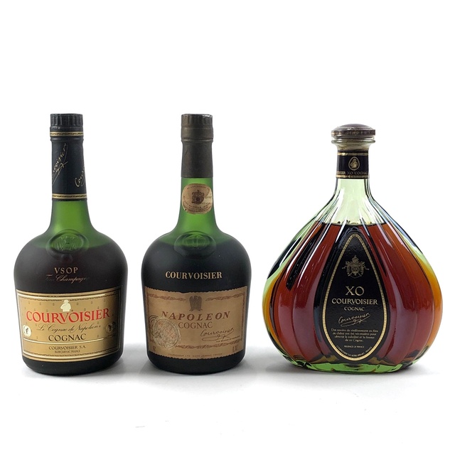 3本 クルボアジェ VSOP ナポレオン 旧ボトル XO グリーンボトル コニャック 700ml