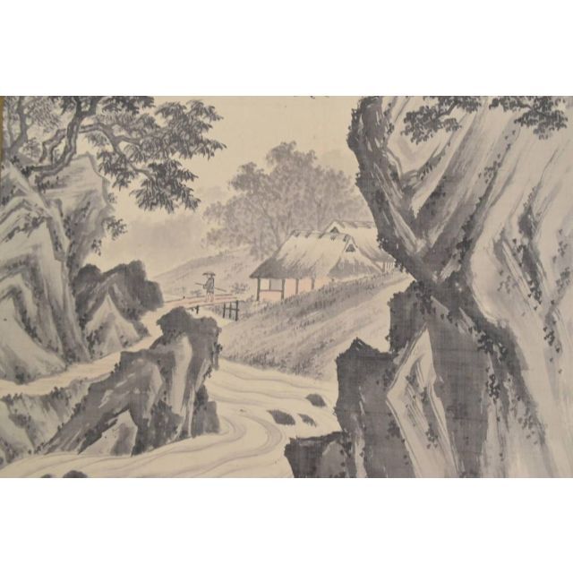 作者不詳/夏山雨後人物図/掛軸☆宝船☆AA-963 | tradexautomotive.com