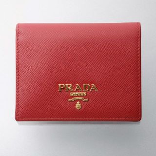 プラダ(PRADA)のK3242M 美品 プラダ サフィアーノ 本革 二つ折 コンパクト 財布(財布)