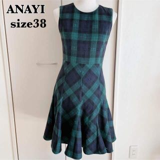 ANAYI - ANAYI ジャガード チェックニードル ワンピースの通販|ラクマ