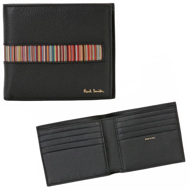 ポールスミス PAUL SMITH 二つ折り財布 メンズ ウォレット小銭入れ無