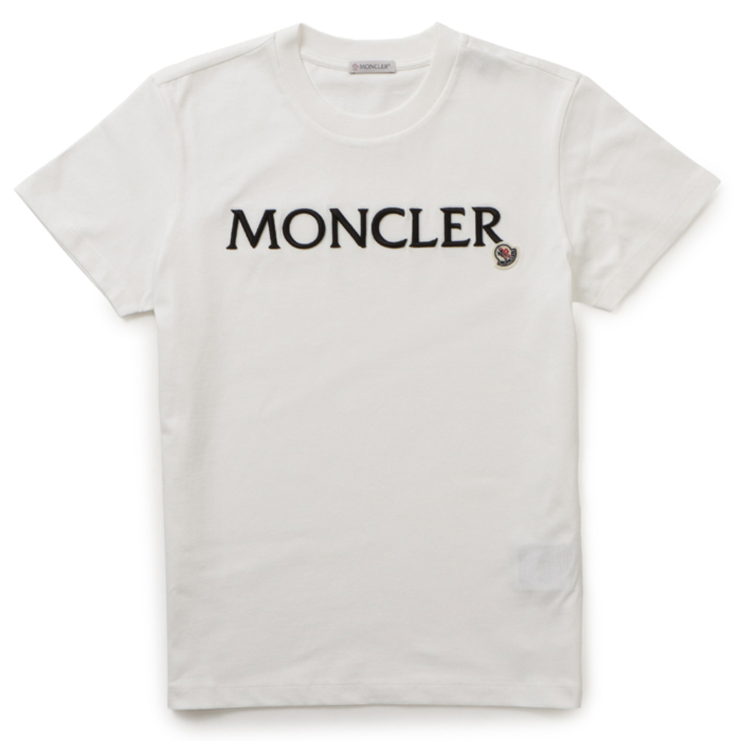 MONCLER(モンクレール)のモンクレール MONCLER Tシャツ ロゴ コットンシャツ ショートスリーブ ホワイト 2023年春夏新作 0938C00009 829HP 033 レディースのトップス(Tシャツ(半袖/袖なし))の商品写真