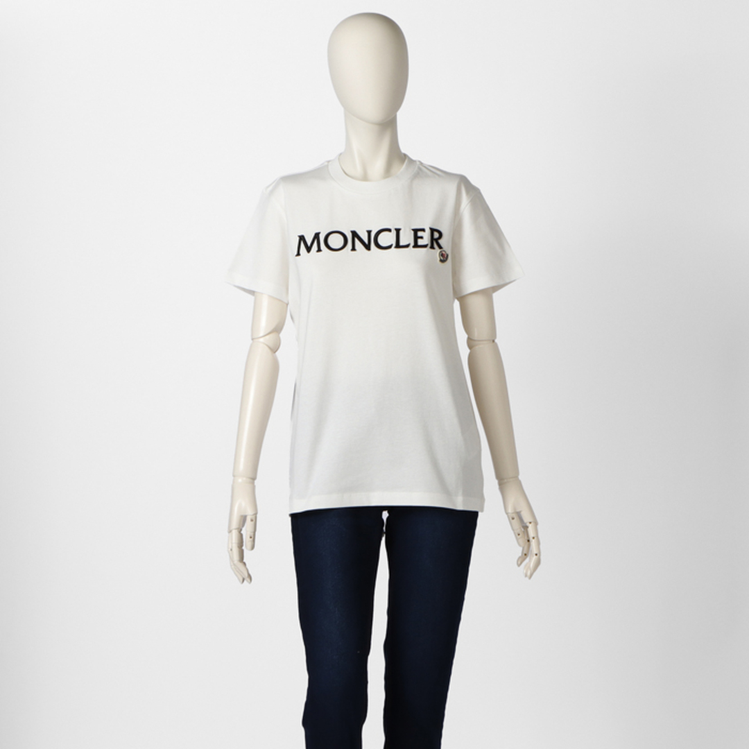 MONCLER(モンクレール)のモンクレール MONCLER Tシャツ ロゴ コットンシャツ ショートスリーブ ホワイト 2023年春夏新作 0938C00009 829HP 033 レディースのトップス(Tシャツ(半袖/袖なし))の商品写真