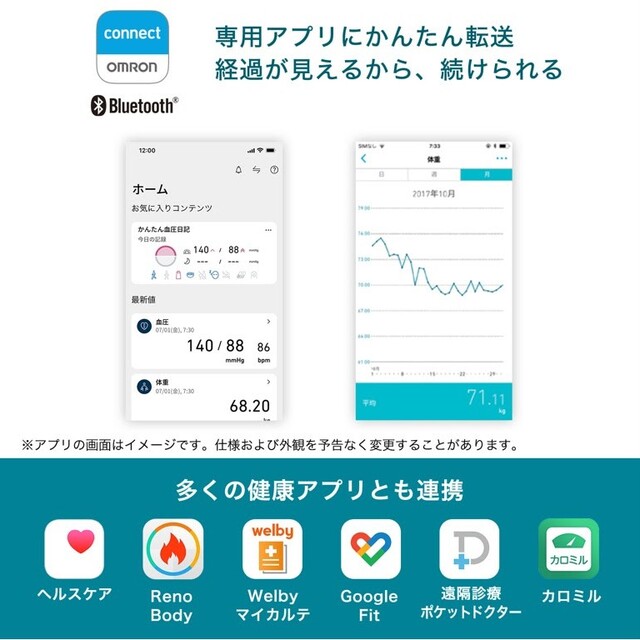 OMRON(オムロン)のオムロン アプリ連携 体組成計 HBF-227T-SW スマホ/家電/カメラの生活家電(体重計)の商品写真