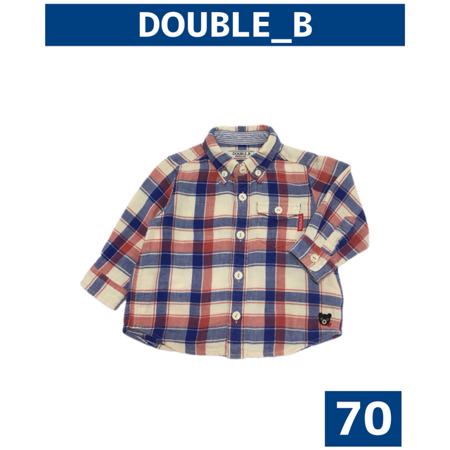 DOUBLE.B(ダブルビー)のDOUBLE_B/ダブルビー チェックシャツ size70 キッズ/ベビー/マタニティのベビー服(~85cm)(シャツ/カットソー)の商品写真