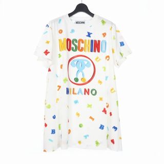 モスキーノ(MOSCHINO)のモスキーノ ダブルクエスチョン プリント ワンピース Tシャツ カットソー 総柄(Tシャツ/カットソー(半袖/袖なし))