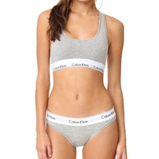 シーケーカルバンクライン(ck Calvin Klein)のカルバンクライン　レディース　上下セット　スポブラ&ショーツ　灰　下着　Mサイズ(ブラ&ショーツセット)