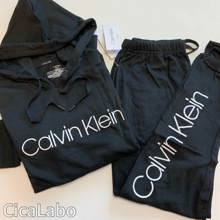 カルバンクライン(Calvin Klein)の【新品】カルバンクライン パーカー スウェット セットアップ ブラック S(パーカー)