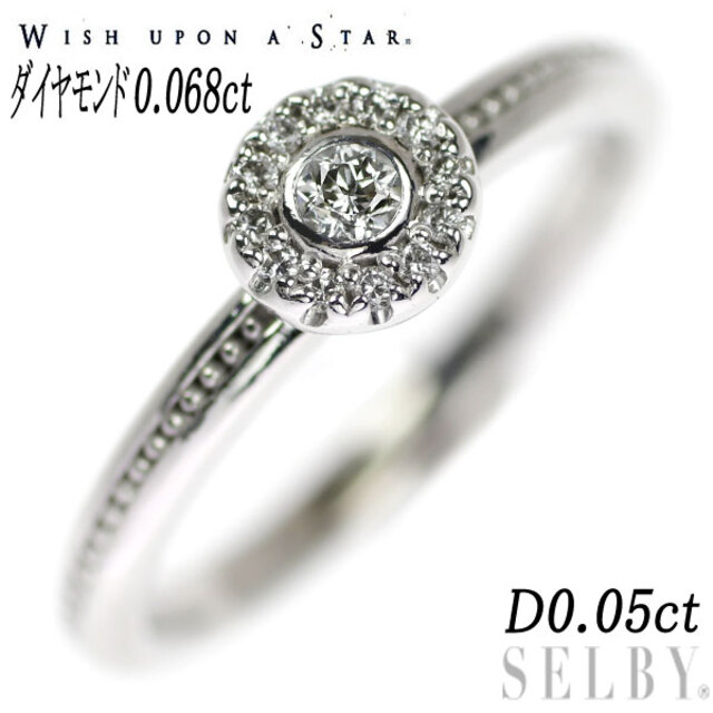 アクセサリーwish upon a star K18WG ダイヤモンド リング 0.068ct D0.05ct