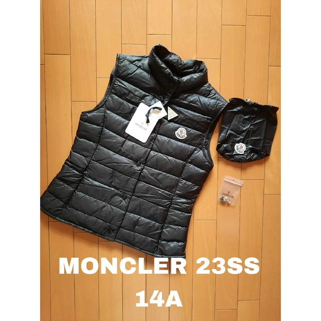 値引きする MONCLER ブラック 14A ダウンベスト LIANE MONCLER ⭐23春