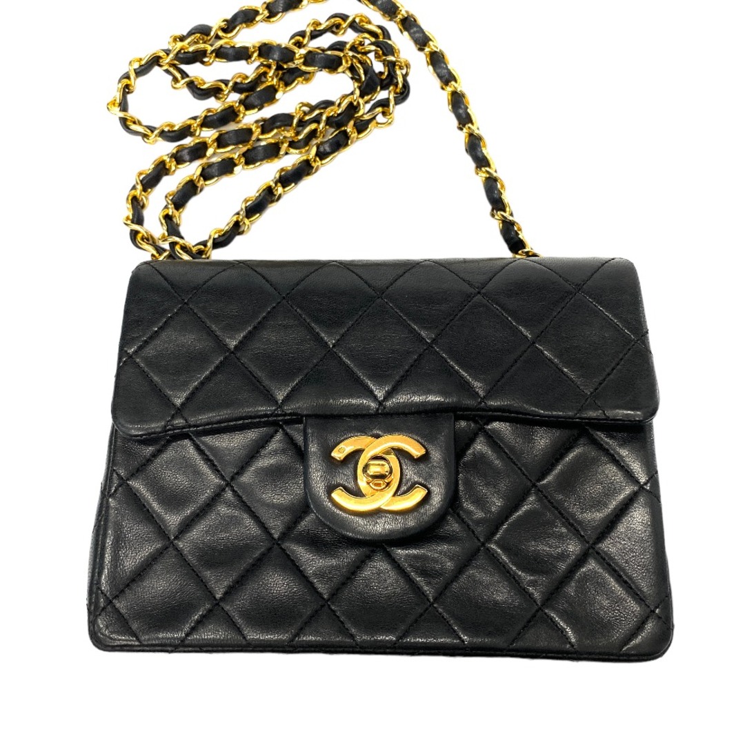 [USED/]CHANEL シャネル ショルダーバッグ ミニマトラッセ チェーンショルダーバッグ 黒 1番台 ラムスキン ターンロック ブラック ブラック ラムスキン  tdc-000416-4d