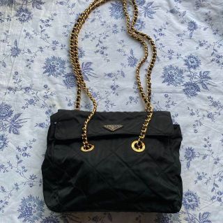 PRADA - プラダ PRADA キルティング チェーンショルダーバッグ 黒