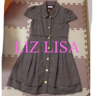 リズリサ(LIZ LISA)のLIZ LISA＊茶色チェックワンピース(ひざ丈ワンピース)