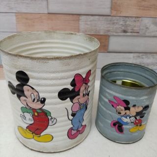 ディズニー(Disney)のリメイク缶　リメ缶　ディズニー　ミッキー　ミニー　多肉植物　①(プランター)