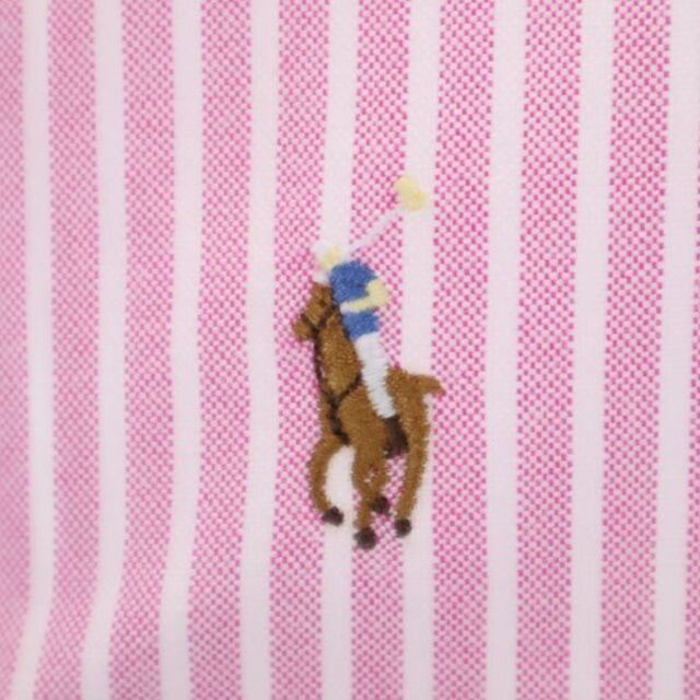 Ralph Lauren(ラルフローレン)のラルフローレン ビッグサイズ ストライプ 長袖 ボタンダウンシャツ XL ピンク RALPH LAUREN ロゴ刺繍 メンズ 【中古】  【230228】 メンズのトップス(シャツ)の商品写真