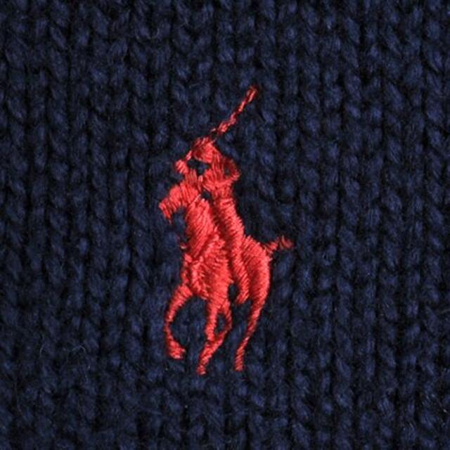 Ralph Lauren(ラルフローレン)の90s ポロ ラルフローレン コットン ニット セーター クルーネック L 紺 メンズのトップス(ニット/セーター)の商品写真