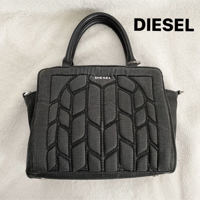 美品】DIESEL ディーゼル ハンドバッグ デニム ダークグレー ブラック ...