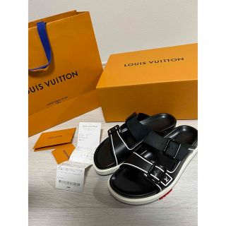 ルイヴィトン(LOUIS VUITTON)の【美品】LV トレイナー・ライン ミュール(サンダル)