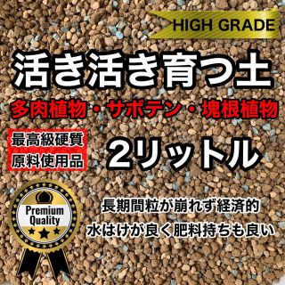 多肉植物の土 サボテンの土 多肉植物用土 塊根植物の土 ハイグレード 2リットル(その他)