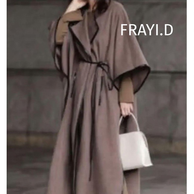 フレイアイディー、FRAY.ID ポンチョコート ブラウン-