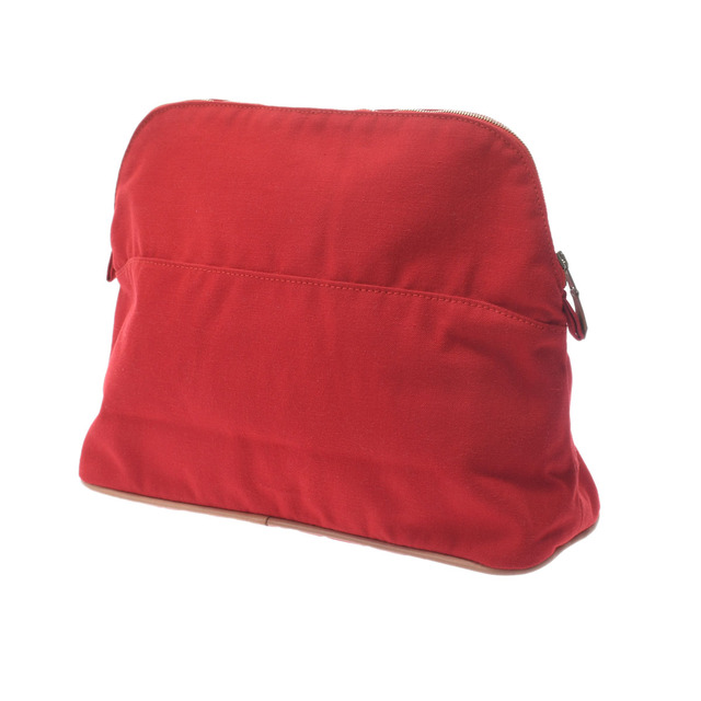中古 エルメス HERMES レディース ポーチ レッド /ゴールド金具 キャンバス - 2