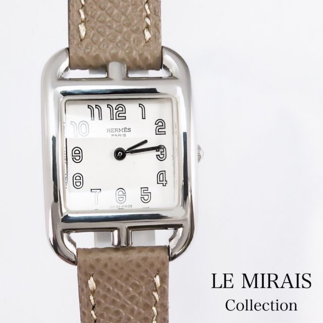 Hermes - 【仕上済】エルメス ケープコッド 白文字盤 SS レザー レディース 腕時計