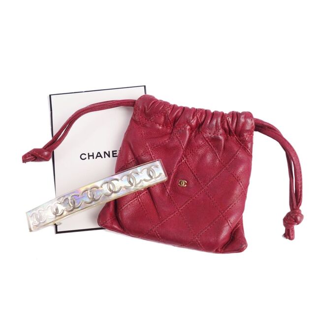 CHANEL(シャネル)の美品 Vintage シャネル CHANEL バレッタ 97P ココマーク ポーチ付き ホログラム アクセサリー レディース フランス製 レディースのファッション小物(その他)の商品写真