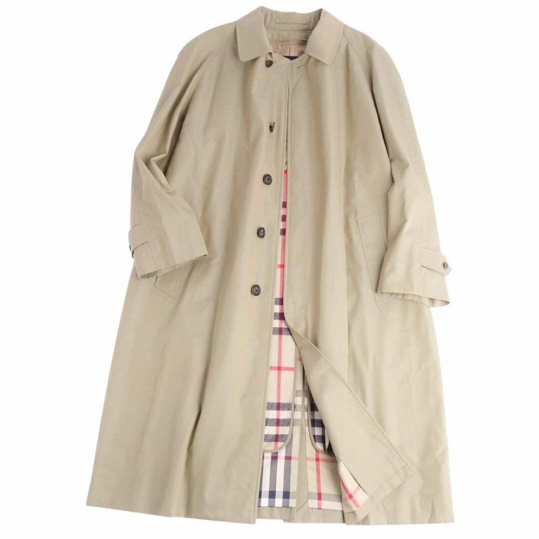 極美品 バーバリー ロンドン BURBERRY LONDON コート ライナー付き ステンカラーコート バルマカーンコート コットン100% アウター メンズ 98-185-8(XL相当) ベージュカーキ